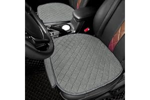 surpassme 2 Comfortable Car Seat Covers Universal Front Seat Coves for Car Accessories with Storage Pockets, Padded Car Interior Covers for Automotive, SUV, Truck, and Van (Grey)