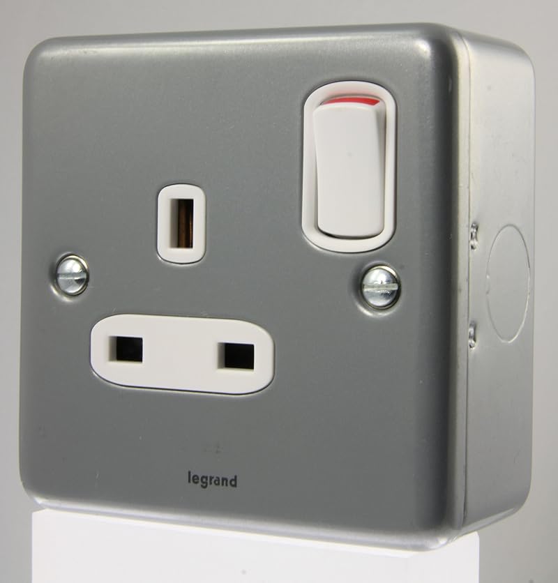 Legrand Synergy 7338 60 Metalclad Single Switched Surface Socket 13A Grey