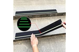 COSIMIXO 30" X 4"(10-Pack) Anti Slip Traction Treads with Glow in The Dark Stripe,Best Grip Tape Non Skid, Outdoor Anti-Skid Tape, High Traction Friction Abrasive Adhesive for Stairs Step