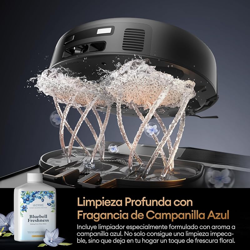 MX50 AI Robô Aspirador & Esfregão & Estação All-in-One | Autolimpeza com água quente 65°C & Secagem 45°C | Esfregão extensível & Elevação automática | 20000 Pa Auto-Esvaziante 90 Dias