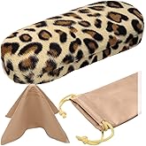 Women Glasses Case, Hard Shell Eyeglass Holder, Protective with lip for easy openning with drawstring pouch and cloth