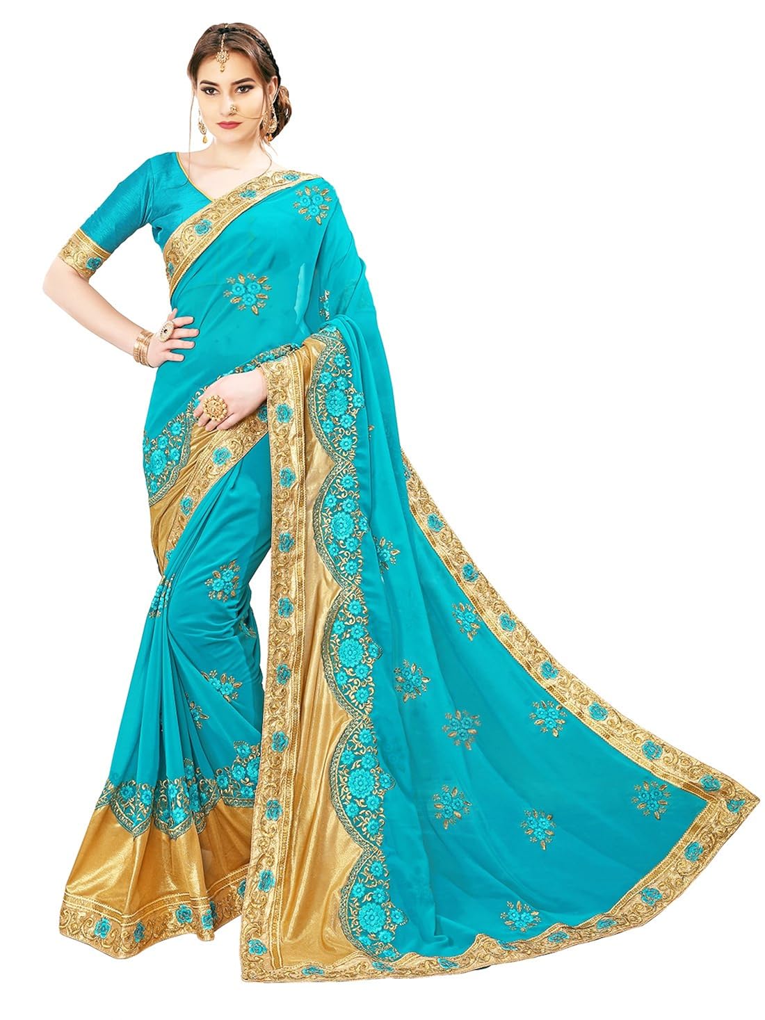 glory sarees women's georgette saree(panihari102)