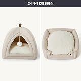 Bedsure Cat Cave Bed Igloo with Removable Washable Cushion Beige 40x40x40cm view 4