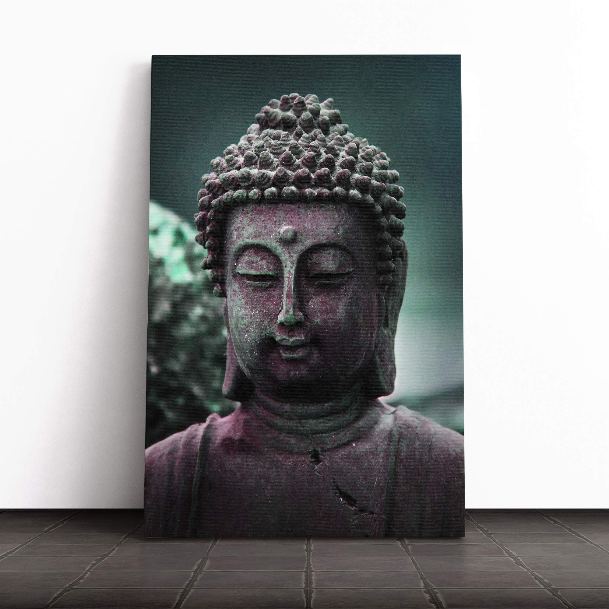 Oriental Buddha (4) Canvas Print | Gallery Wrapped 30mm Frame Wall Art | 20x14 inches | Ready to Hang | Modern Religious Picture | Living Room Bedroom Lounge Office