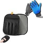 NVNAN 3 PCS Pet Hair Removal Glove and Pet Hair Remover | Groom pets and remove fur from clothes, bedding, car seats, and couches with reusable grooming and fabric gloves