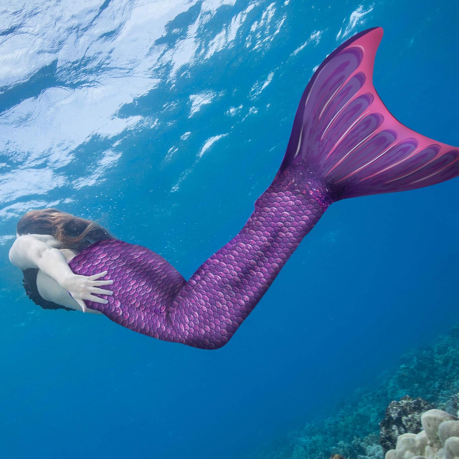 Fin Fun Starter Mermaid Tail and Monofin for Swimming for Kids – Boys & Girls: Toys & Games