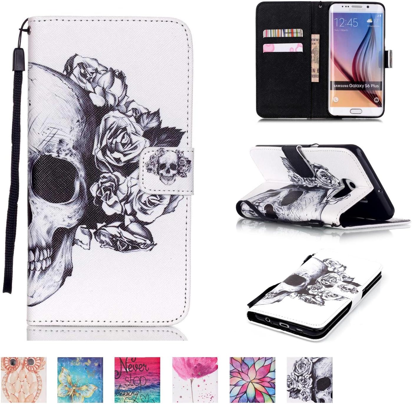 Galaxy S6 Edge Plus Case, Firefish [Kickstand] Flip Folio Wallet Cover Anti-Scratches Protective Shell with Cards Slots Magnetic Closure for Samsung Galaxy S6 Edge Plus