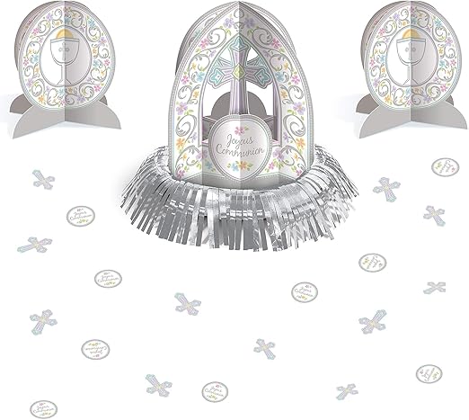 Amazon Com Amscan 280007 Joyous Communion Table Decorating Kit