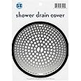 S&T INC. Shower Drain Hair Catcher for Bathroom, Hair Catcher Shower Drain Cover, Stainless Steel with Anti-Skid Silicone Ring, 4.5 Inch Diameter