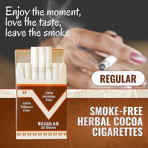 smoke free cigarettes cocoa Smoke Free Herbal Cocoa Cigarettes - Regular - 100% Tobacco & Nicotine Free  - Non-Addictive Tobacco Substitute - Premium Regular Flavor in Saudi Arabia