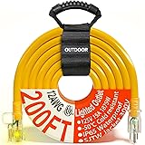 HUANCHAIN 200 ft 12/3 Gauge Outdoor Extension Cord