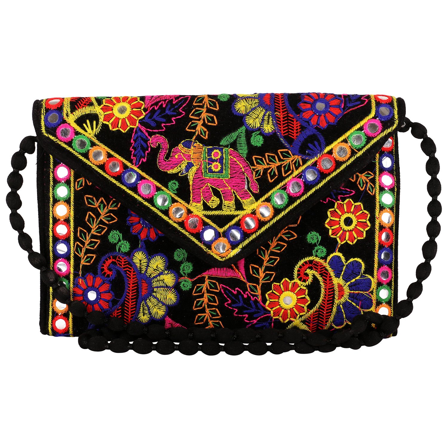 craft trade handmade designer embroidered rajasthani clutch bag for women's