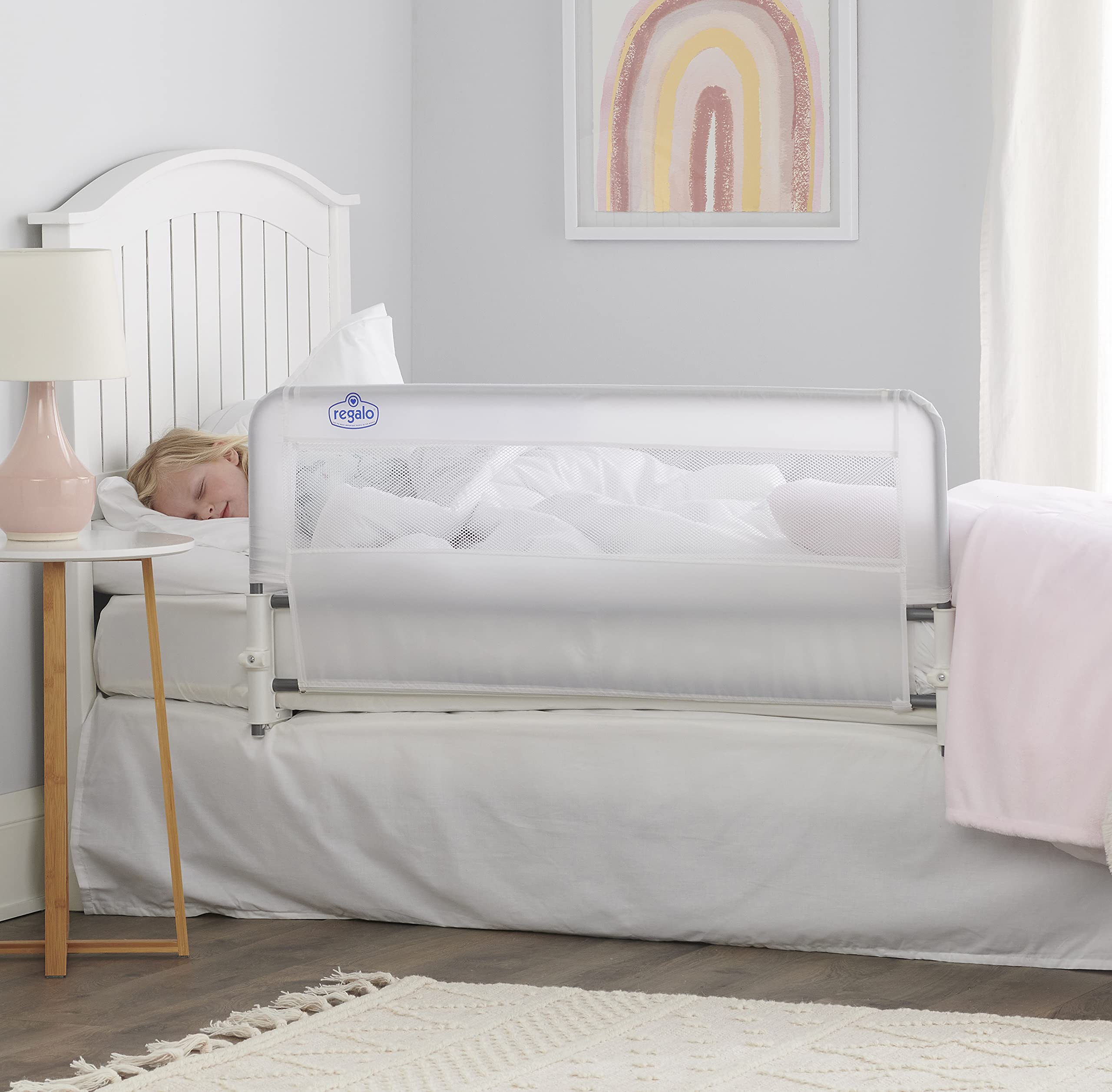 Regalo Bed Rail Guard, with Reinforced Anchor Safety System