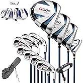PGM G300 Men's Golf Club Set, 12-Piece Performance Set, Titanium Driver | 100% Graphite Shafts | Refined Feel | Forgiving Performance | Built for Durability | Faster, Longer Shots