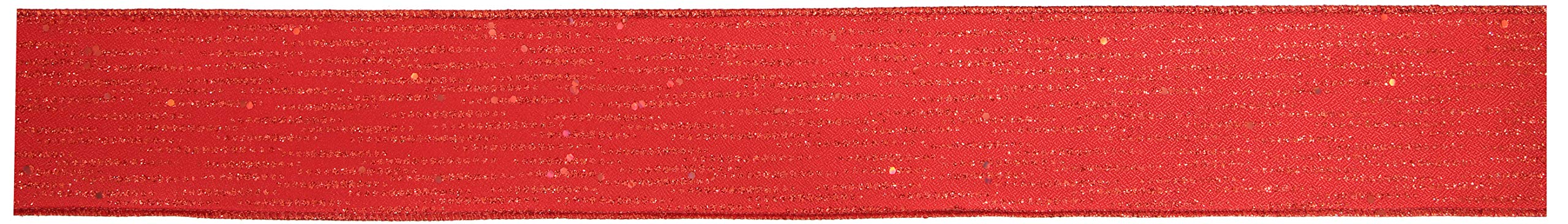 Oaktree UK Eleganza Satin Wired Edge Festive Shimmer 63mm x 9.1m Design No.377 Red No.16