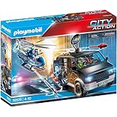 Playmobil Helicopter Pursuit with Runaway Van