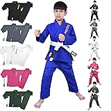POZTEV Kids Brazilian Jiu Jitsu Gi For Kids BJJ Gi