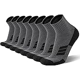 COOPLUS 8 Pairs Mens Cushion Ankle Socks, Athletic Running Performance Quarter Socks