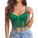Avidlove Womens Lace Bralette Underwire Corset Tops Camisoles Bustier Crop Tops Y2k