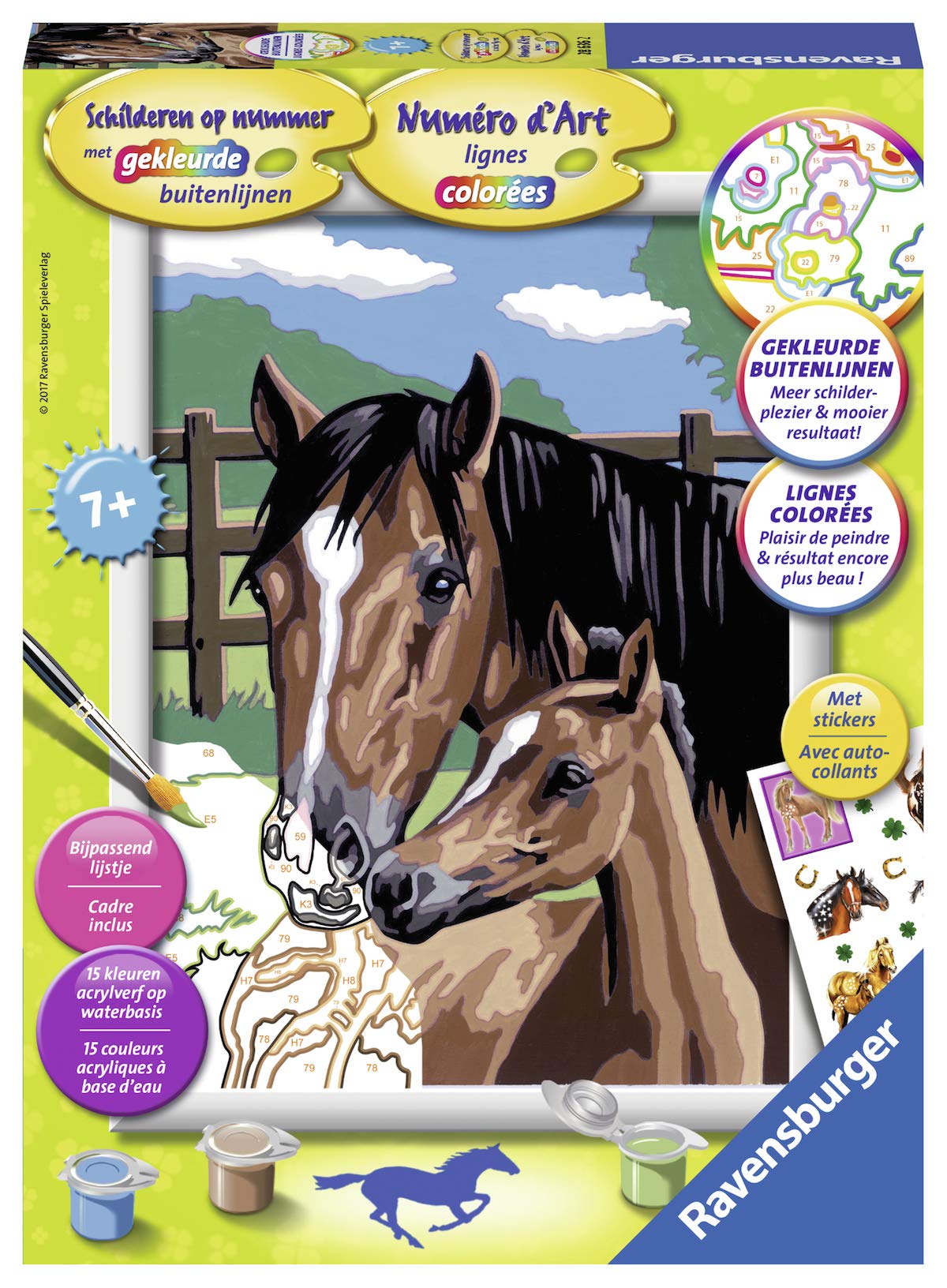 Ravensburger - 28636 - Creative leisure - drawings - paint by number - horses under a shimmering sky