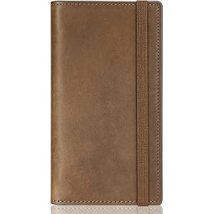 Espera Genuine Leather Checkbook Cover for Men and Women, Check Book Covers for Personal Checkbook with Elastic Band