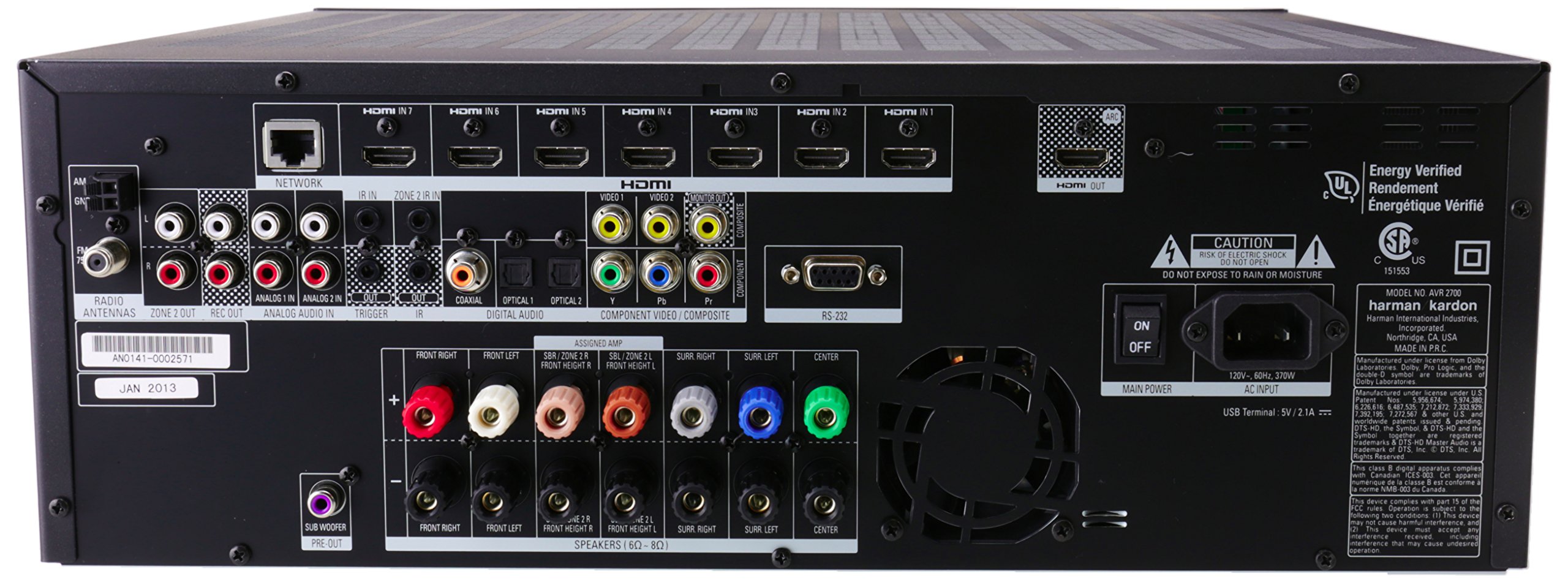 Harman Kardon AVR 2700 7.1Channel 100Watt NetworkConnected Audio