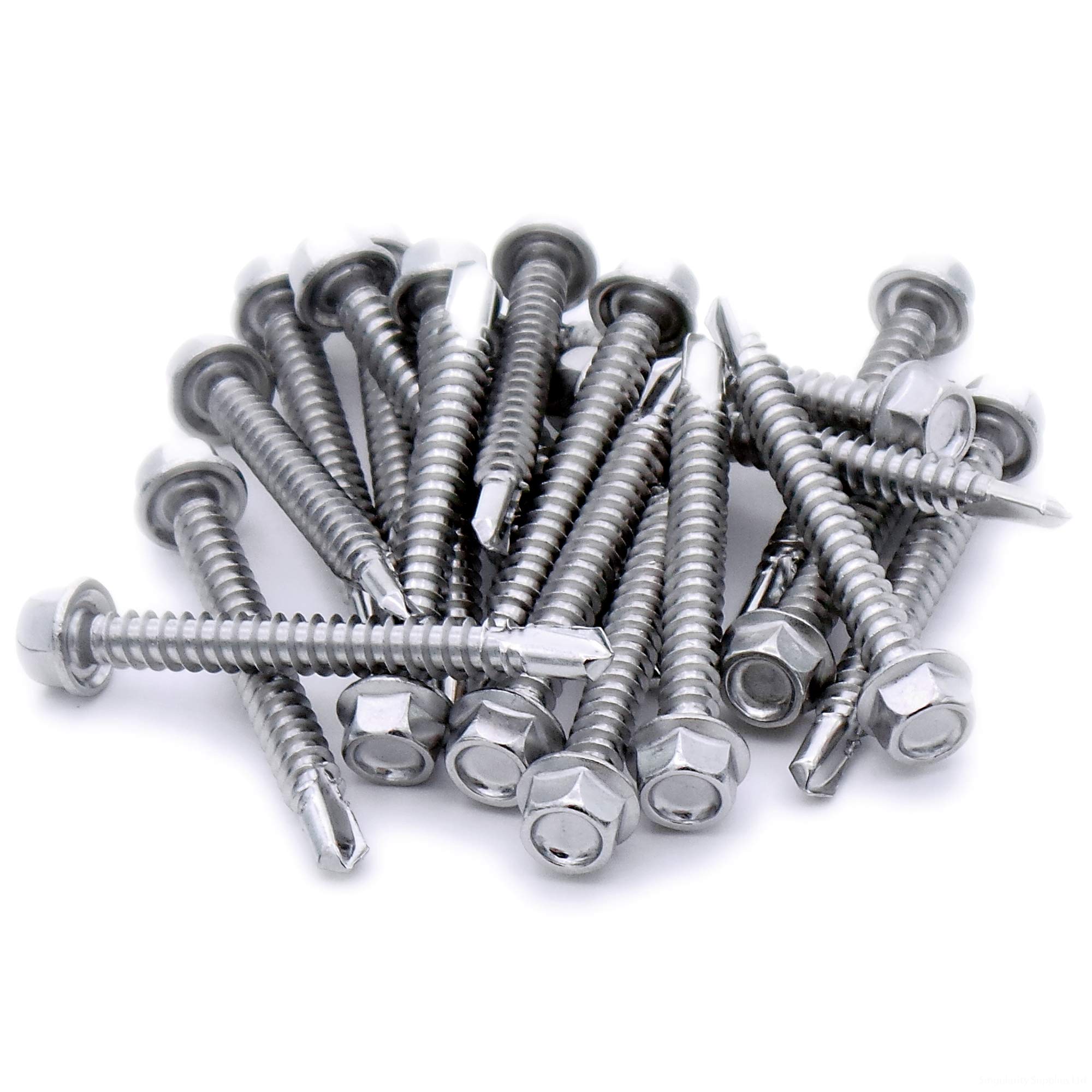 No.12 x 0.6 (5.5mm x 16mm) Hex Self-Drilling Screw (Flanged) - Stainless Steel (A2) (Pack of 20)