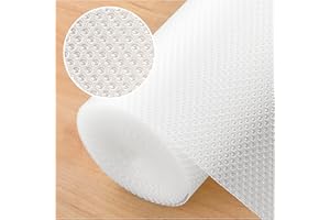 Coavas Shelf Liner, Non-Adhesive Drawer Liner 12" x 10ft, Clear 100% EVA Waterproof Non-Slip Liners for Kitchen Cabinets, Fri