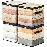 Lifewit 4 Pack Clear Clothes Storage Bags, 11 Inch Clear Cube Storage Bins, 18L Vinyl Foldable Moving Bags with Zipper, Storage Container for Sweater Sheets Yarns