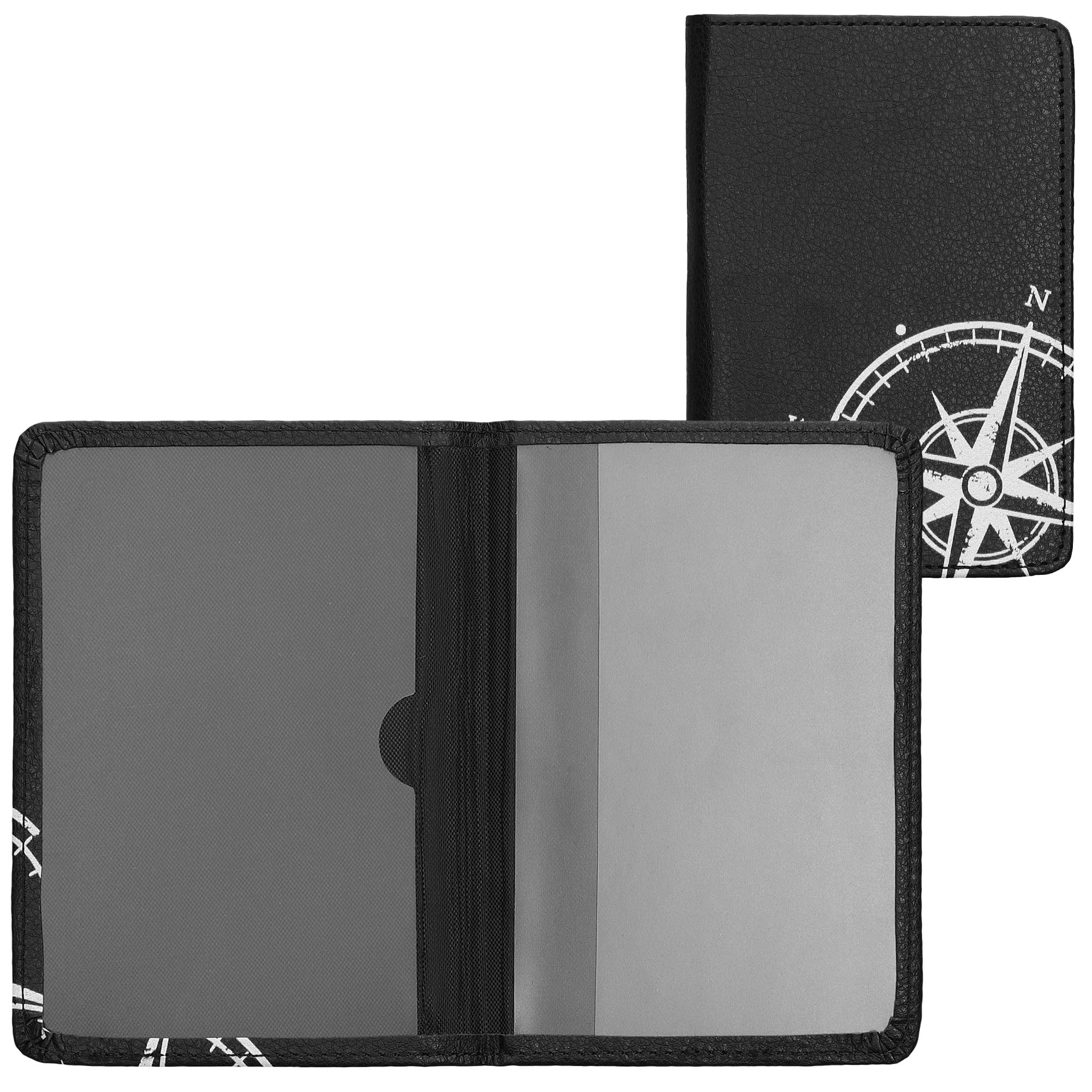 kwmobile Registration and Insurance Holder - Car Document Holder for Vehicle Documents and Cards - PU Leather with Design - White/Black