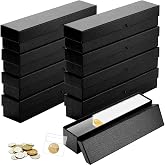 8Pcs Coin Storage Box for Collectors Fit 2&times;2 Inch Holders, Black | Cardboard Cases with Lids Protectors Coin from Dust and Scratches Collection Supplies