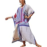 NFVNKJ Women's Plus Size Beach Lounge Kaftan Maxi Dress Swimsuit Coverup for Women