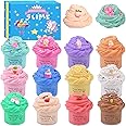 12 Pack Scented Mini Butter Slime Kit, with Unicorn, Rainbow, Animal Candy and Fruit Slime Charms Supplies, Super Soft & Non-Sticky, Ideal Gift for Kids, Stress Relief Putty Toy for Girl and Boys