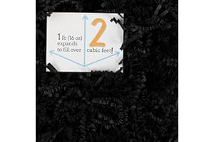 Rupert and Jeoffrey's Trading Co. Crinkle Cut Paper Shred Filler for Gift Baskets (1 Lb, Black)