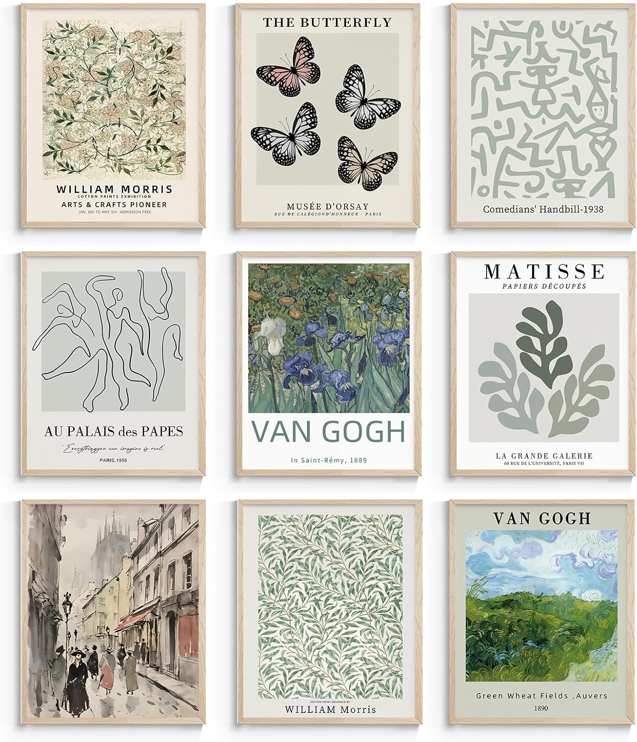 Paintings - VIYYIEA 9Pcs Vintage Wall Art Prints, Van Gogh Wall Art Posters Flowers, 8X10In Aesthetic Wall Decor Bedroom Living Room, Retro Art Prints Unframed Master Artwork Picture Set for Office Kitchen