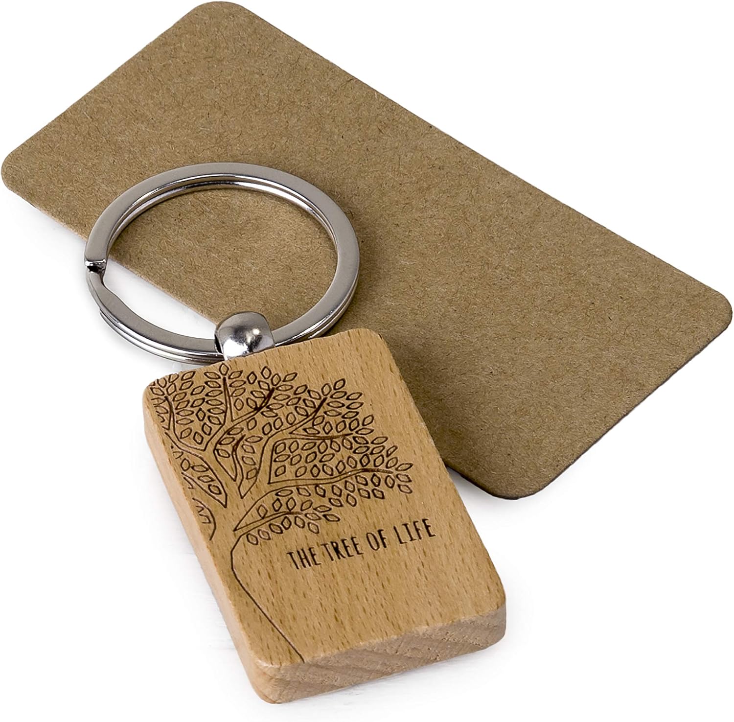 Mopec The tree of life wooden keyring, brown, 9 x 3.2 cm, 9x3,2cm