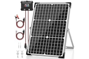Voltset Solar Panel Kit 30W 12V, Solar Battery Trickle Charger Maintainer, Waterproof Solar Panel + Upgrade Charge Controller + Adjustable Mount Bracket for Boat RV Motorcycle Marine