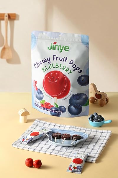 CHEWY BLUEBERRY FRUIT POPS – PURE, NATURAL SNACK WITH HAWTHORN & FREEZE-DRIED BLUEBERRIES- NO ARTIFICIAL COLORS OR FLAVORS, 100% GENUINE FRUIT BLISS (330G, BLUEBERRY)