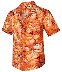 HISDERN Mens Short Sleeve Hawaiian Shirts Casual