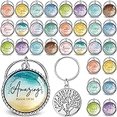 Equsion 60 Pcs Christian Keychains Mini Bible Verse Keyring with Scripture Religious Church Gift for Women Men Easter Holiday Gifts (Classic)