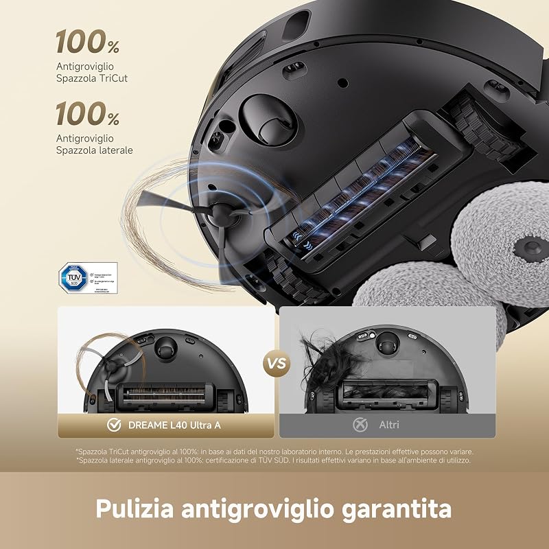 L40 Ultra A Robot Aspirapolvere Lavapavimenti, Aspirazione 24.000 Pa
