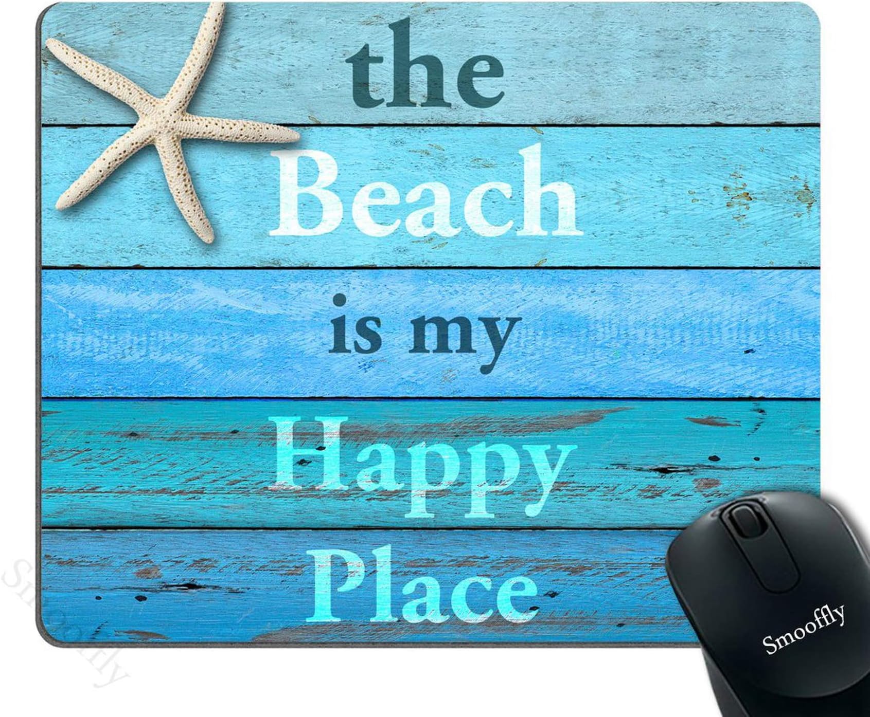 Smooth Mouse Pad for PC,The Beach is My Happy Place Personality Designs Gaming Mouse Mat 9.5x7.9 inches (Starfish)