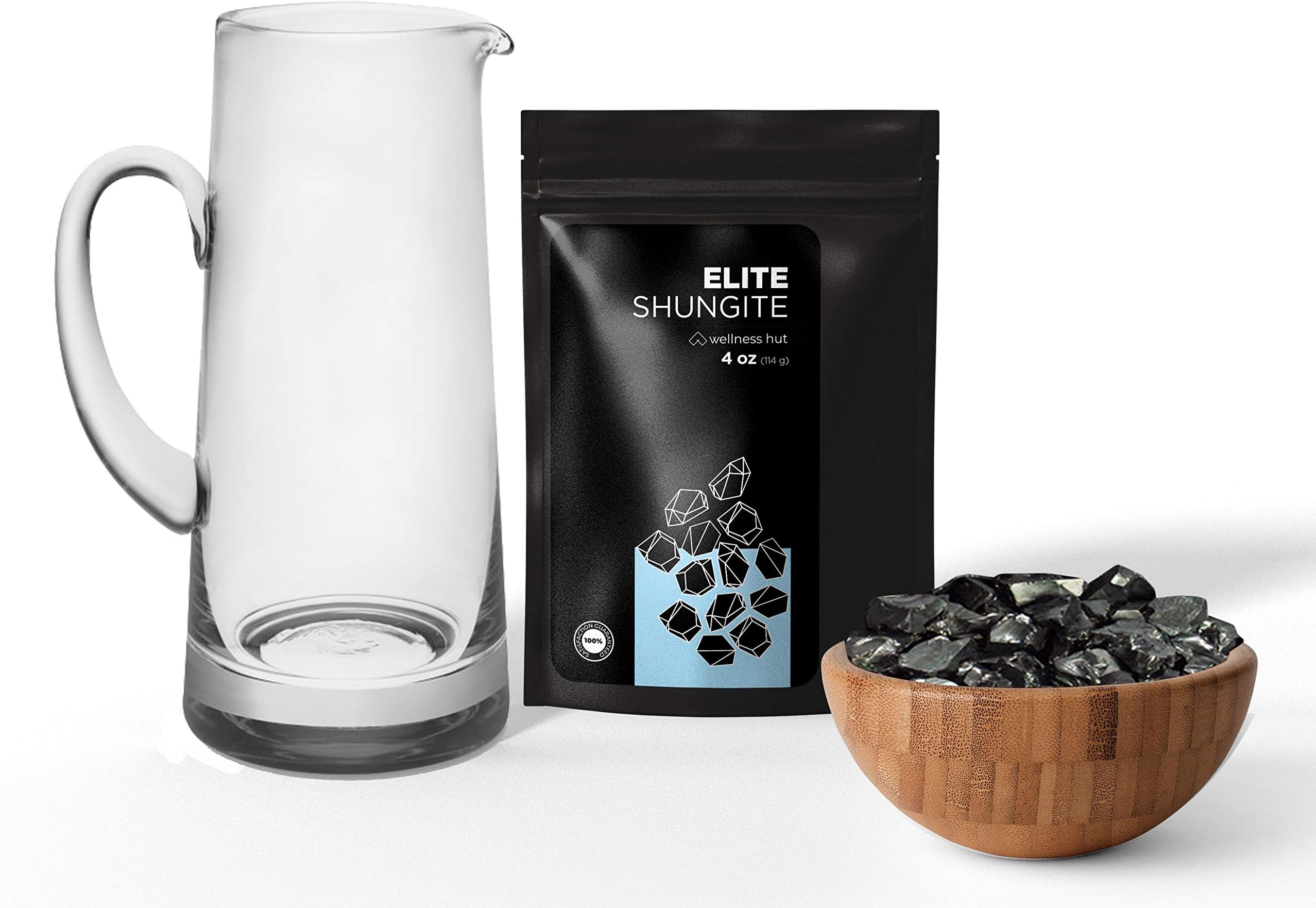 Wellness Hut Elite Shungite Stones - for Shungite Water & EMF Protection (1-3 grams per stone) (4 oz (114 g))