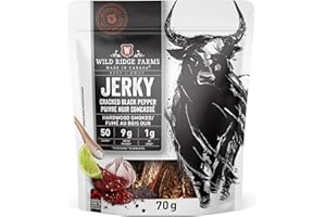 Wild Ridge Farms Jerky Cracked Black Pepper, Hardwood Smoked, Made in Canada