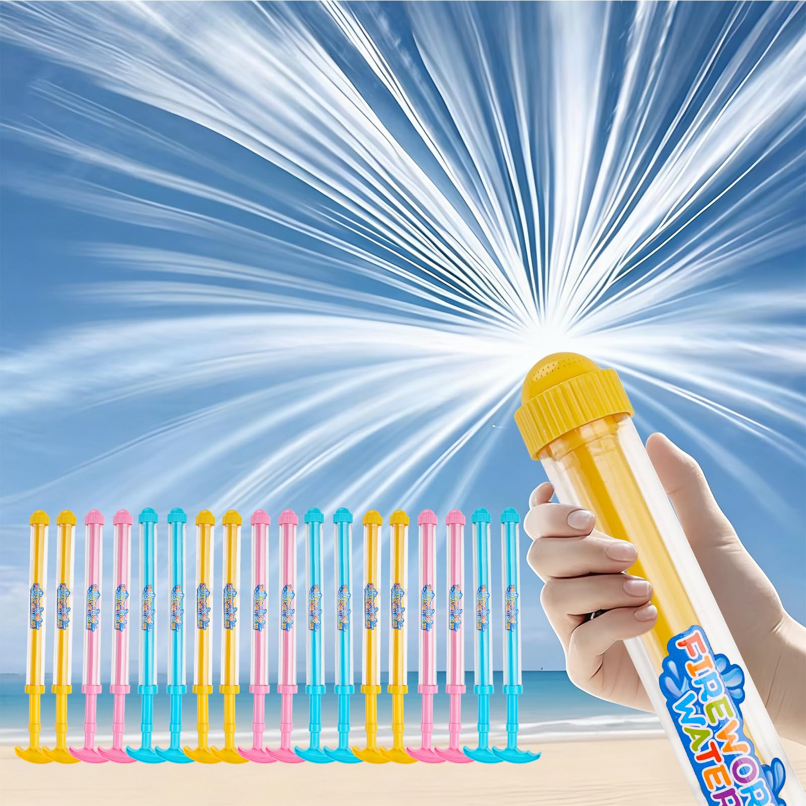 18Pack Creativity Fireworks Water Gun,Sprays Water in a Firework-Like Pattern, Squirt Gun for Kids/Adults, Bulk Samll Water Blaster Summer Pool, Backyard, Beach Water Game Outdoor Toys