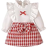 Coaturi Baby Girl Clothes Sets: 2 Piece Ruffle Sleeve Bowkont Shirts Mini Skirt Fall Winter Outfits for Toddler 9-48 Months