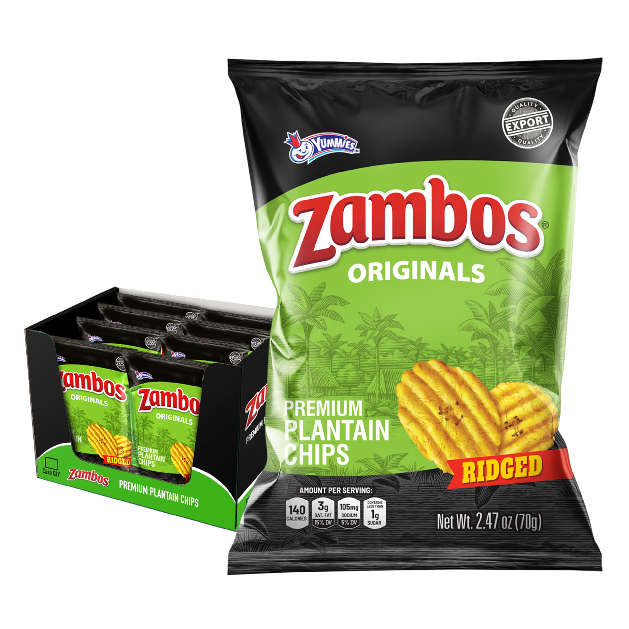 Photo 1 of 1/26 Zambos Plantain Chips Original, Crunchy Ridged Cut Premium Plantain Chips, 8 Pack 2.47 Ounce