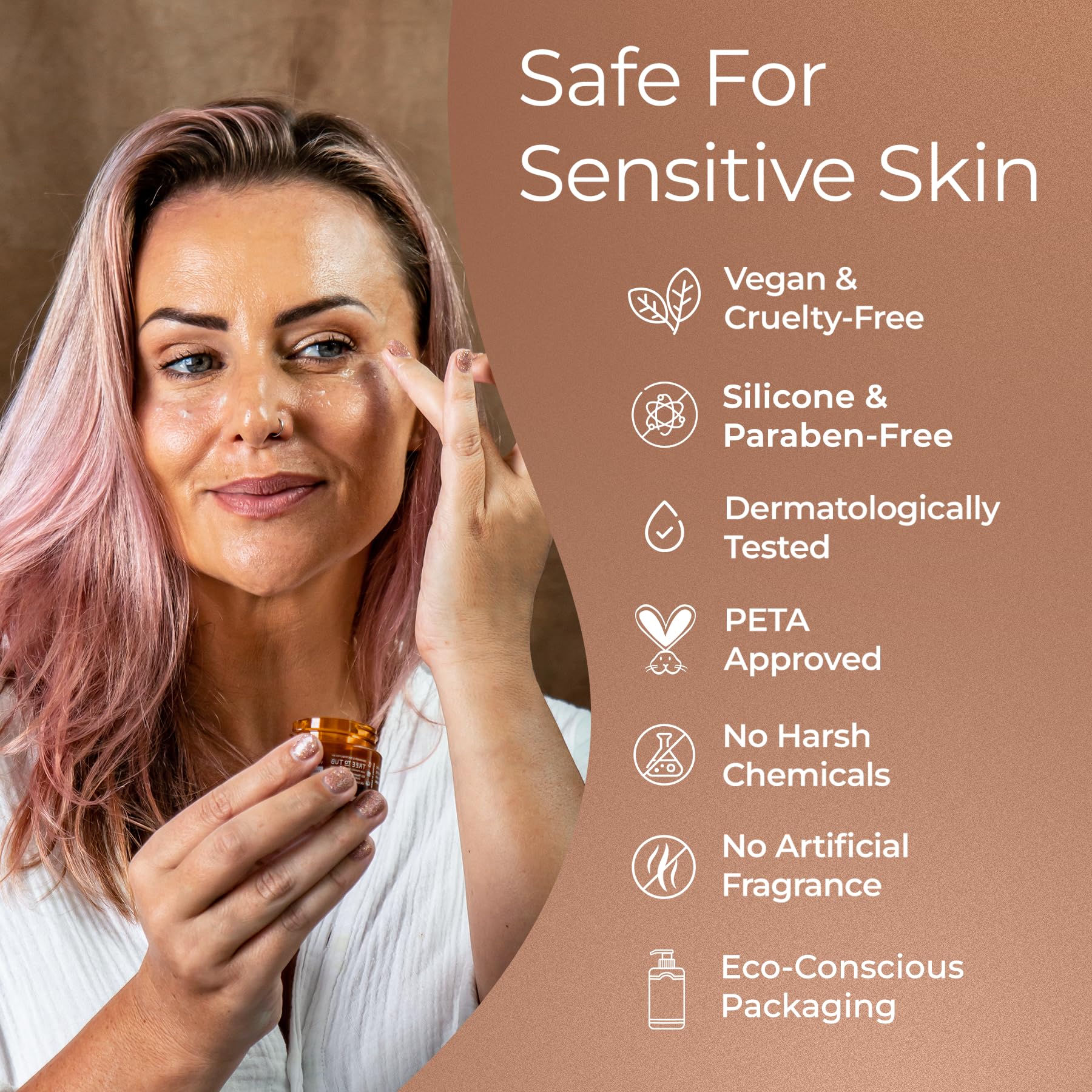 Tree to Tub Retinol Under Eye Cream for Dark Circles, Puffiness, Wrinkles, Bags Under Eyes - Sensitive Skin Night Eye Moisturizer for Women & Men w/Hyaluronic Acid, Organic Green Tea, Natural Ginseng