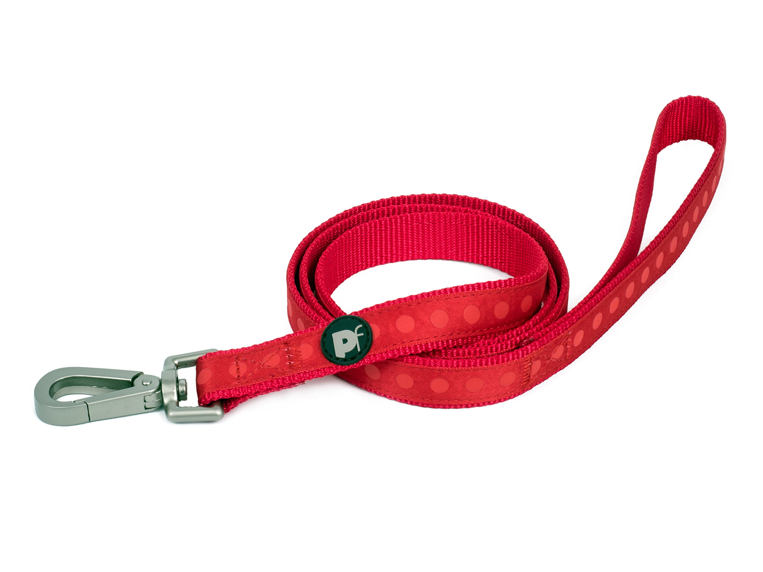 Petface Tonal Dots Print Nylon Dog Lead, Medium, Red