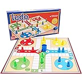 Toyland® 20 Piece Ludo Game with Foldable Board & Storage Box - Traditional Family Board Games - Ages 3+